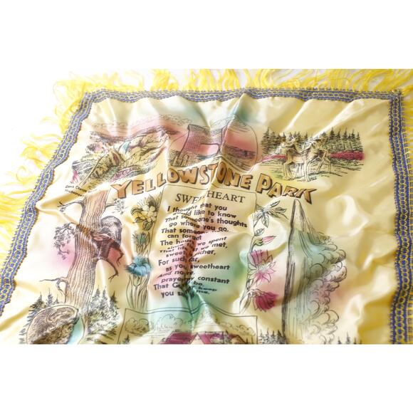 Yellowstone Park, Silk Handkerchief, Souvenir, Memorabilia, Accessory, SHC-026 - Picture 2 of 4